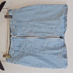 We The Free Layla Denim Starwash Zip Up Mini Skirt Size 4
